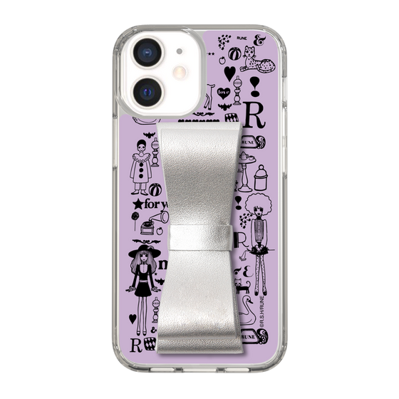 Slim Protection Case - STAND & RING RIBBON Silver［ Rune Naito - RUNE Girl Retro & Modern - Purple ］