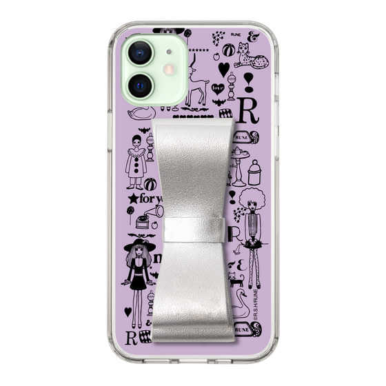 Slim Protection Case - STAND & RING RIBBON Silver［ Rune Naito - RUNE Girl Retro & Modern - Purple ］