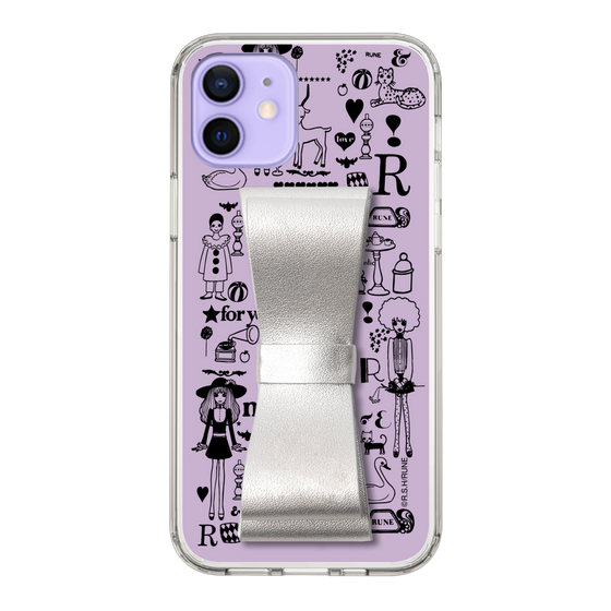 Slim Protection Case - STAND & RING RIBBON Silver［ Rune Naito - RUNE Girl Retro & Modern - Purple ］