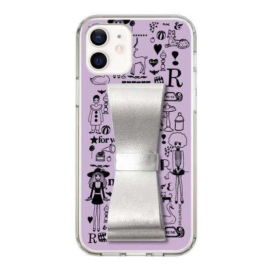Slim Protection Case - STAND & RING RIBBON Silver［ Rune Naito - RUNE Girl Retro & Modern - Purple ］