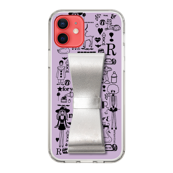 Slim Protection Case - STAND & RING RIBBON Silver［ Rune Naito - RUNE Girl Retro & Modern - Purple ］