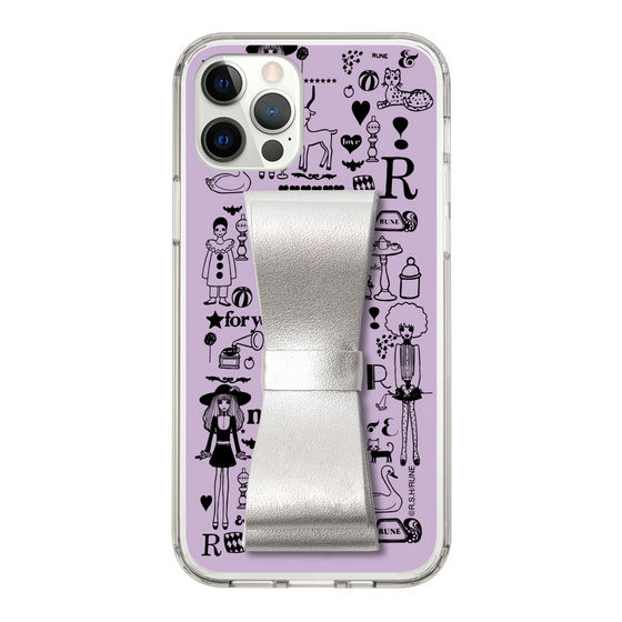 Slim Protection Case - STAND & RING RIBBON Silver［ Rune Naito - RUNE Girl Retro & Modern - Purple ］