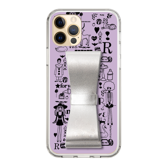 Slim Protection Case - STAND & RING RIBBON Silver［ Rune Naito - RUNE Girl Retro & Modern - Purple ］