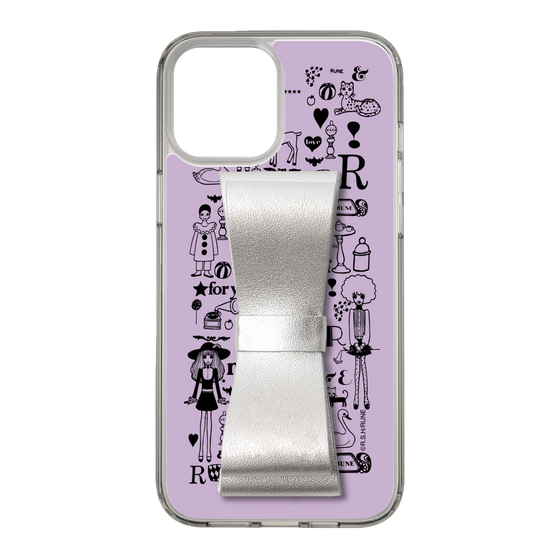 Slim Protection Case - STAND & RING RIBBON Silver［ Rune Naito - RUNE Girl Retro & Modern - Purple ］