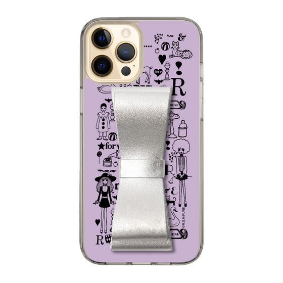 Slim Protection Case - STAND & RING RIBBON Silver［ Rune Naito - RUNE Girl Retro & Modern - Purple ］