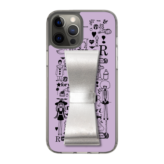 Slim Protection Case - STAND & RING RIBBON Silver［ Rune Naito - RUNE Girl Retro & Modern - Purple ］