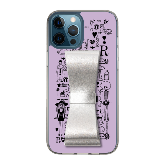 Slim Protection Case - STAND & RING RIBBON Silver［ Rune Naito - RUNE Girl Retro & Modern - Purple ］