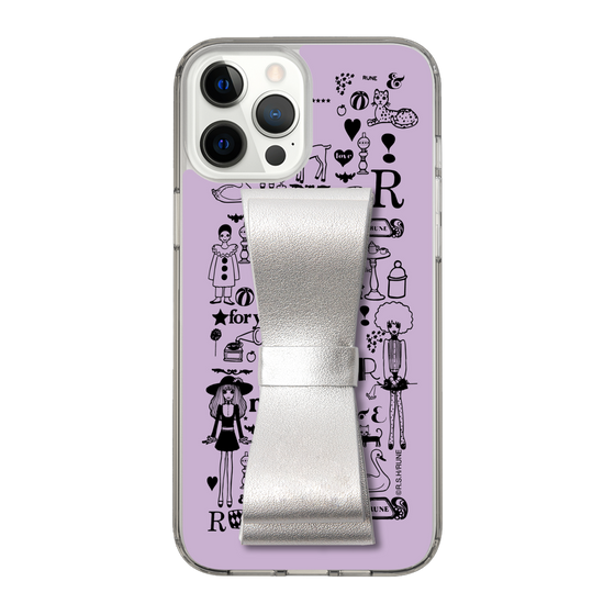 Slim Protection Case - STAND & RING RIBBON Silver［ Rune Naito - RUNE Girl Retro & Modern - Purple ］