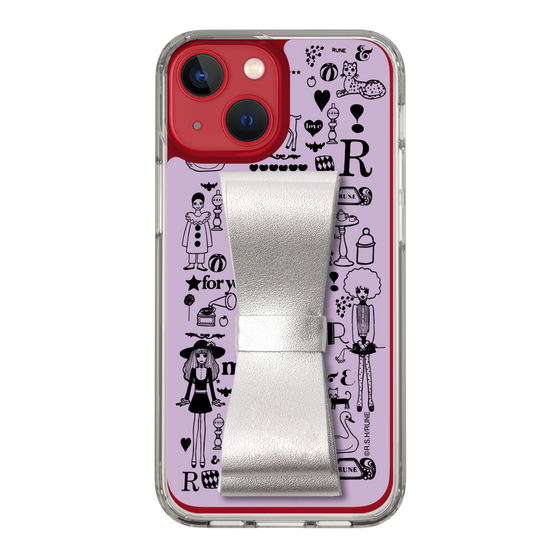 Slim Protection Case - STAND & RING RIBBON Silver［ Rune Naito - RUNE Girl Retro & Modern - Purple ］
