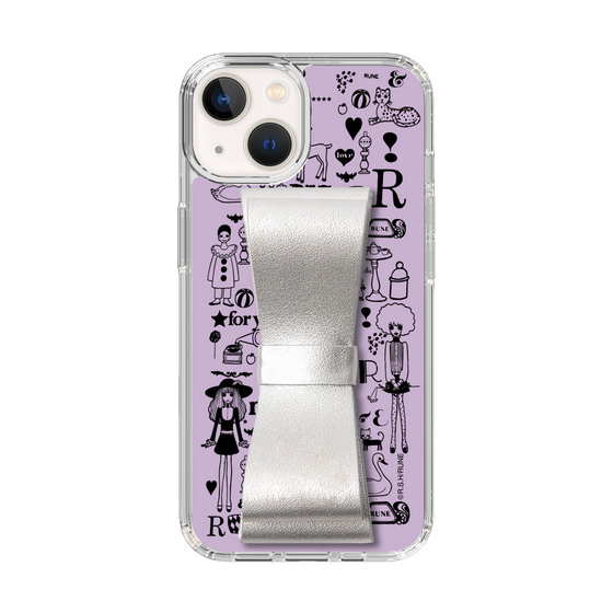 Slim Protection Case - STAND & RING RIBBON Silver［ Rune Naito - RUNE Girl Retro & Modern - Purple ］