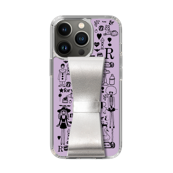 Slim Protection Case - STAND & RING RIBBON Silver［ Rune Naito - RUNE Girl Retro & Modern - Purple ］