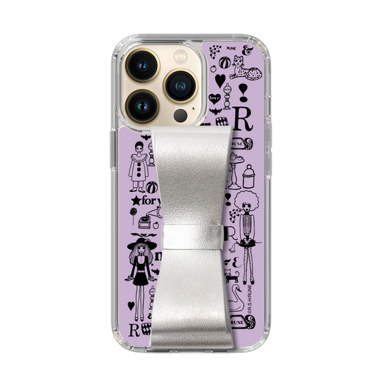 Slim Protection Case - STAND & RING RIBBON Silver［ Rune Naito - RUNE Girl Retro & Modern - Purple ］