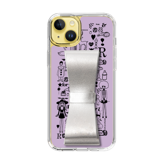 Slim Protection Case - STAND & RING RIBBON Silver［ Rune Naito - RUNE Girl Retro & Modern - Purple ］