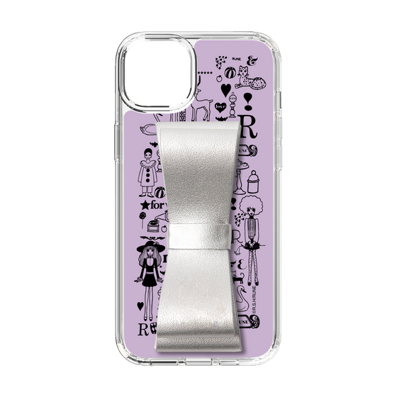 Slim Protection Case - STAND & RING RIBBON Silver［ Rune Naito - RUNE Girl Retro & Modern - Purple ］