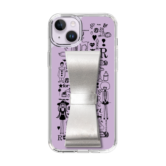 Slim Protection Case - STAND & RING RIBBON Silver［ Rune Naito - RUNE Girl Retro & Modern - Purple ］