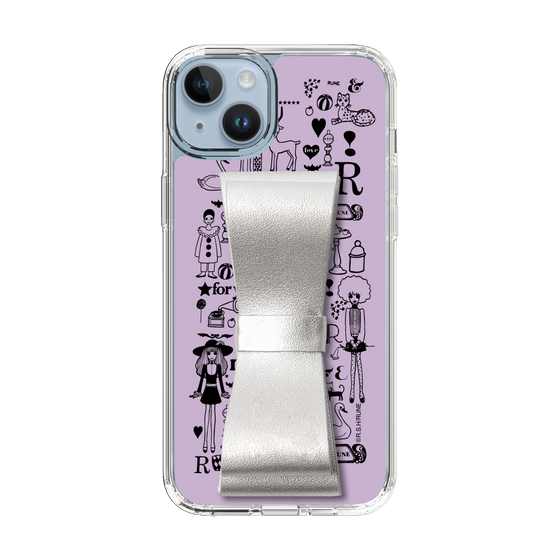 Slim Protection Case - STAND & RING RIBBON Silver［ Rune Naito - RUNE Girl Retro & Modern - Purple ］