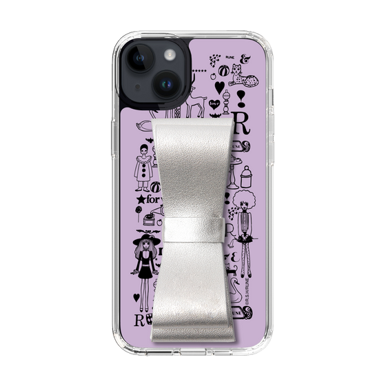 Slim Protection Case - STAND & RING RIBBON Silver［ Rune Naito - RUNE Girl Retro & Modern - Purple ］