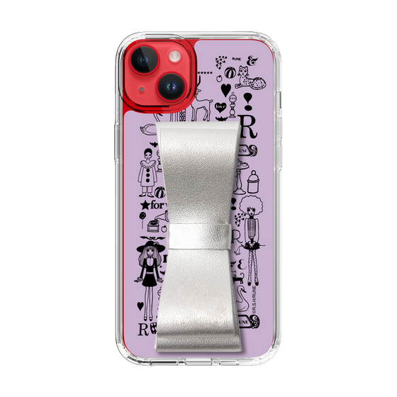 Slim Protection Case - STAND & RING RIBBON Silver［ Rune Naito - RUNE Girl Retro & Modern - Purple ］