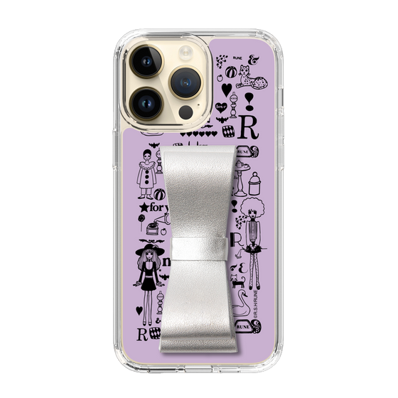 Slim Protection Case - STAND & RING RIBBON Silver［ Rune Naito - RUNE Girl Retro & Modern - Purple ］