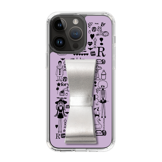 Slim Protection Case - STAND & RING RIBBON Silver［ Rune Naito - RUNE Girl Retro & Modern - Purple ］