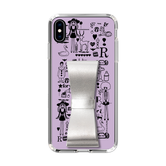 Slim Protection Case - STAND & RING RIBBON Silver［ Rune Naito - RUNE Girl Retro & Modern - Purple ］