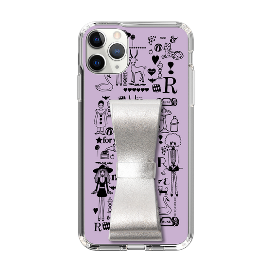 Slim Protection Case - STAND & RING RIBBON Silver［ Rune Naito - RUNE Girl Retro & Modern - Purple ］