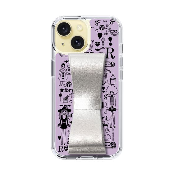 Slim Protection Case - STAND & RING RIBBON Silver［ Rune Naito - RUNE Girl Retro & Modern - Purple ］
