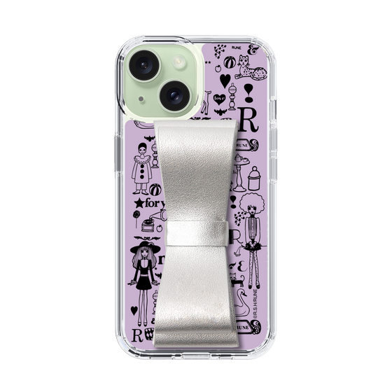 Slim Protection Case - STAND & RING RIBBON Silver［ Rune Naito - RUNE Girl Retro & Modern - Purple ］