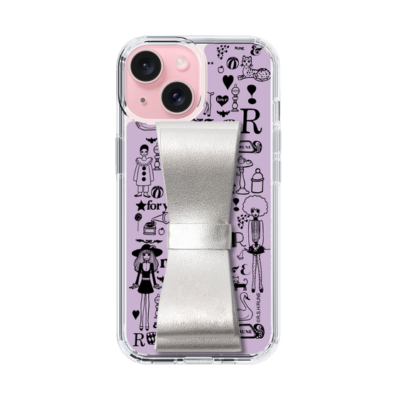 Slim Protection Case - STAND & RING RIBBON Silver［ Rune Naito - RUNE Girl Retro & Modern - Purple ］