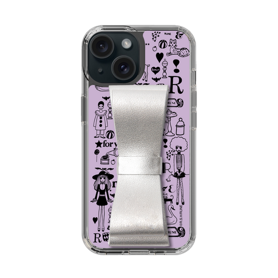 Slim Protection Case - STAND & RING RIBBON Silver［ Rune Naito - RUNE Girl Retro & Modern - Purple ］