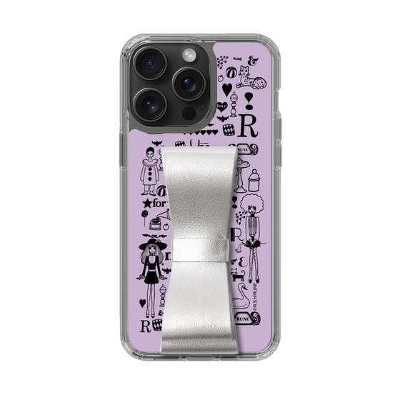 Slim Protection Case - STAND & RING RIBBON Silver［ Rune Naito - RUNE Girl Retro & Modern - Purple ］