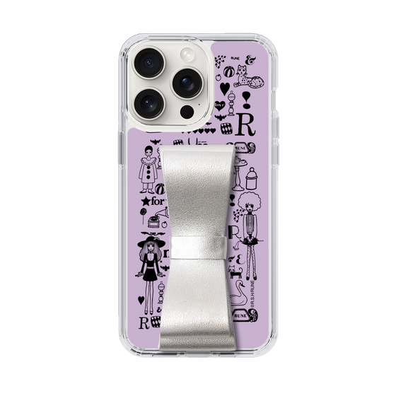 Slim Protection Case - STAND & RING RIBBON Silver［ Rune Naito - RUNE Girl Retro & Modern - Purple ］