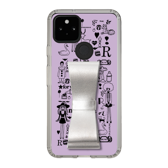 Slim Protection Case - STAND & RING RIBBON Silver［ Rune Naito - RUNE Girl Retro & Modern - Purple ］