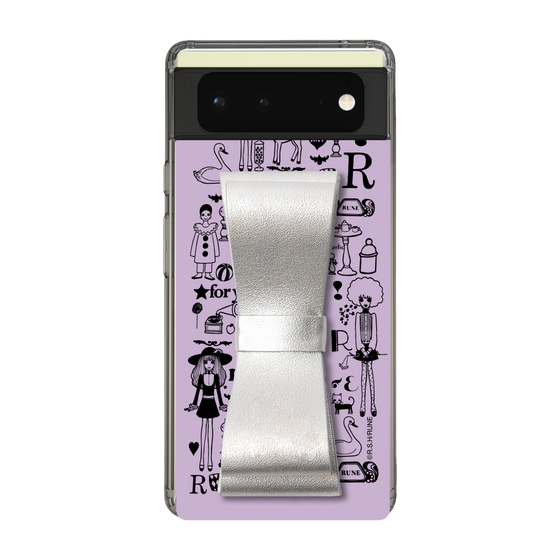 Slim Protection Case - STAND & RING RIBBON Silver［ Rune Naito - RUNE Girl Retro & Modern - Purple ］