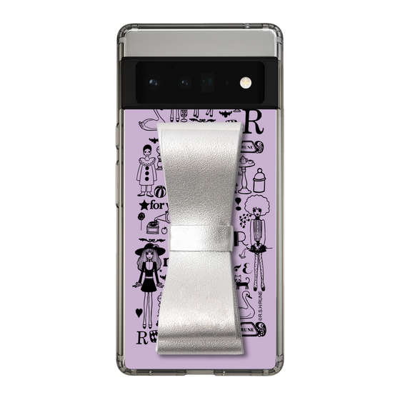 Slim Protection Case - STAND & RING RIBBON Silver［ Rune Naito - RUNE Girl Retro & Modern - Purple ］