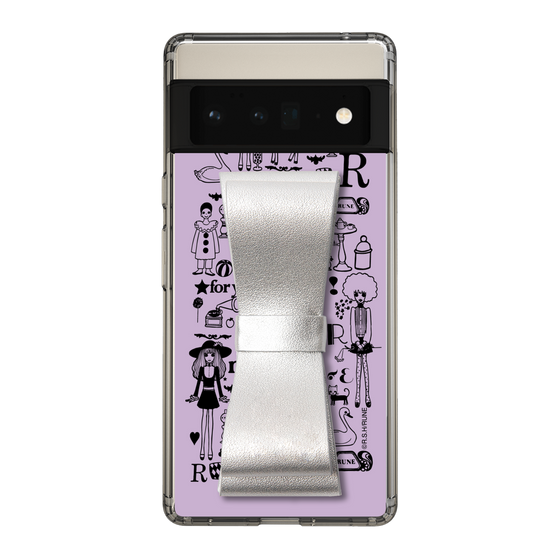 Slim Protection Case - STAND & RING RIBBON Silver［ Rune Naito - RUNE Girl Retro & Modern - Purple ］