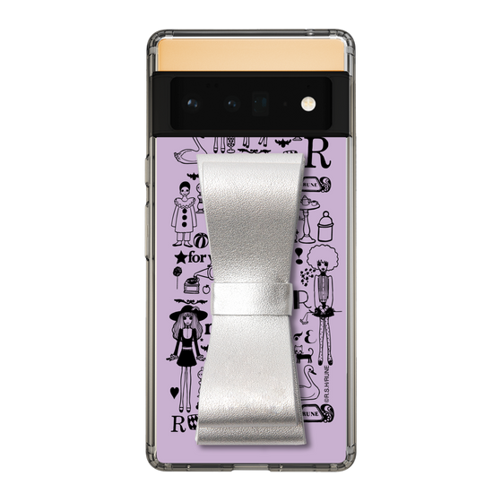Slim Protection Case - STAND & RING RIBBON Silver［ Rune Naito - RUNE Girl Retro & Modern - Purple ］