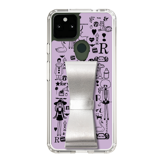 Slim Protection Case - STAND & RING RIBBON Silver［ Rune Naito - RUNE Girl Retro & Modern - Purple ］