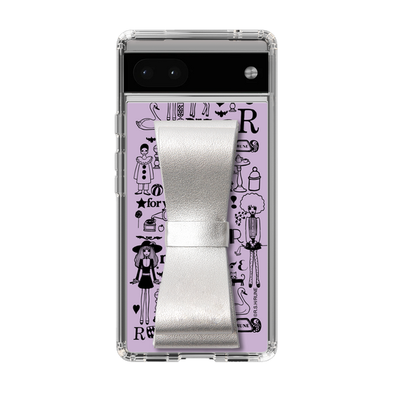 Slim Protection Case - STAND & RING RIBBON Silver［ Rune Naito - RUNE Girl Retro & Modern - Purple ］