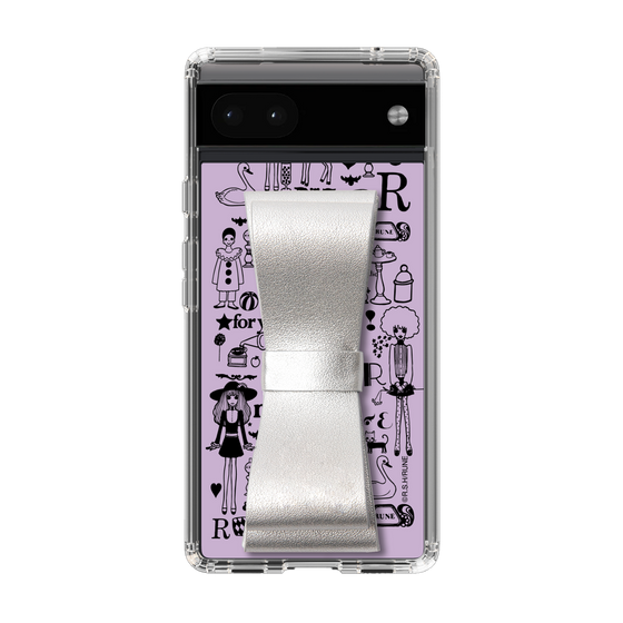Slim Protection Case - STAND & RING RIBBON Silver［ Rune Naito - RUNE Girl Retro & Modern - Purple ］