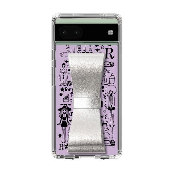 Slim Protection Case - STAND & RING RIBBON Silver［ Rune Naito - RUNE Girl Retro & Modern - Purple ］