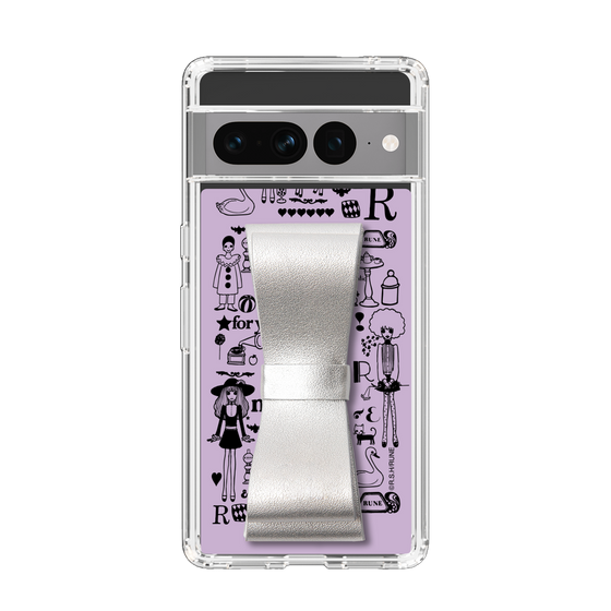 Slim Protection Case - STAND & RING RIBBON Silver［ Rune Naito - RUNE Girl Retro & Modern - Purple ］
