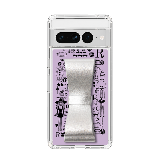 Slim Protection Case - STAND & RING RIBBON Silver［ Rune Naito - RUNE Girl Retro & Modern - Purple ］