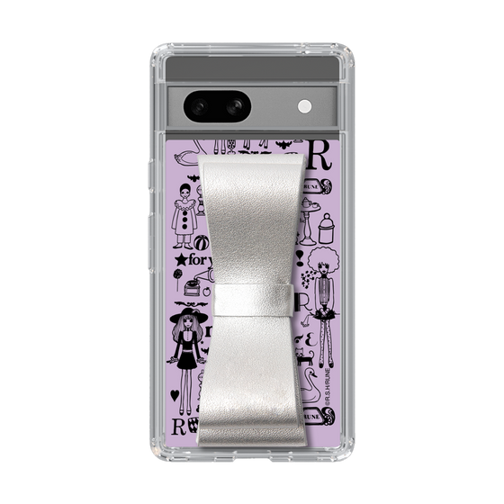 Slim Protection Case - STAND & RING RIBBON Silver［ Rune Naito - RUNE Girl Retro & Modern - Purple ］