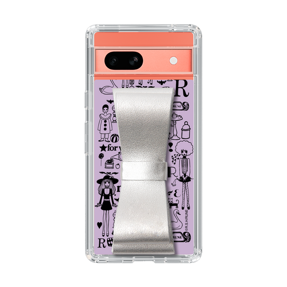 Slim Protection Case - STAND & RING RIBBON Silver［ Rune Naito - RUNE Girl Retro & Modern - Purple ］