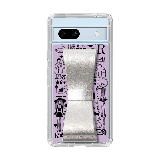 Slim Protection Case - STAND & RING RIBBON Silver［ Rune Naito - RUNE Girl Retro & Modern - Purple ］