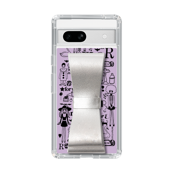 Slim Protection Case - STAND & RING RIBBON Silver［ Rune Naito - RUNE Girl Retro & Modern - Purple ］