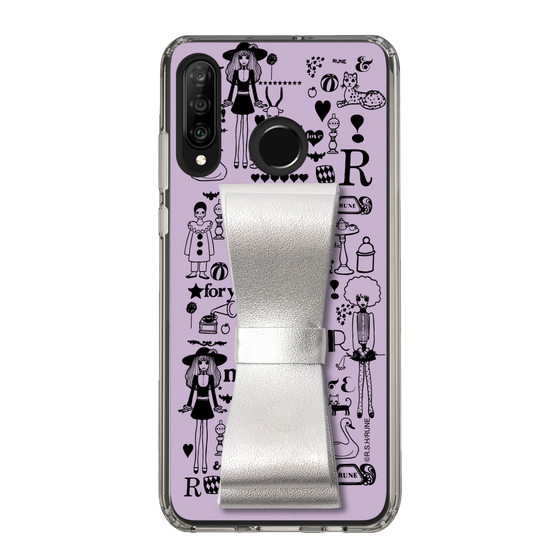 Slim Protection Case - STAND & RING RIBBON Silver［ Rune Naito - RUNE Girl Retro & Modern - Purple ］