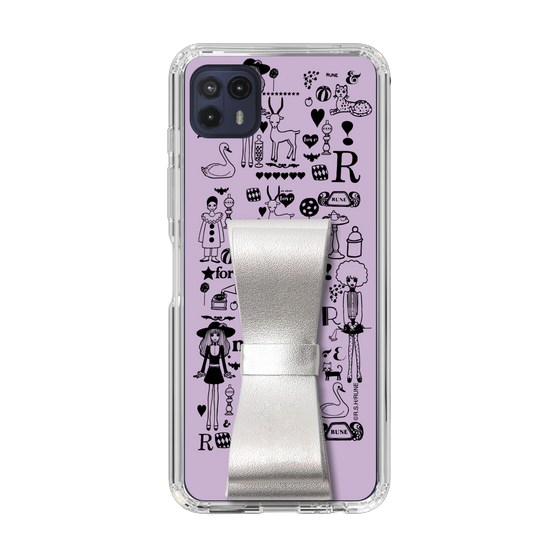 Slim Protection Case - STAND & RING RIBBON Silver［ Rune Naito - RUNE Girl Retro & Modern - Purple ］