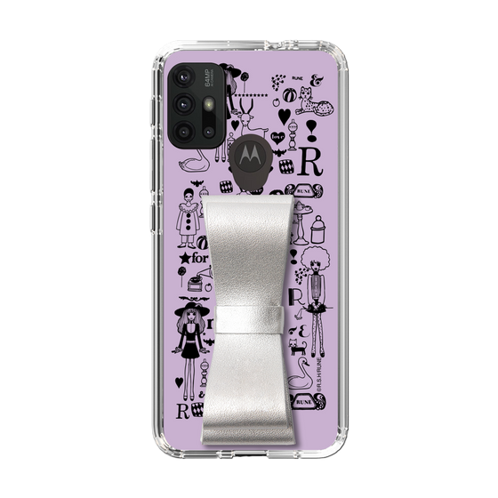 Slim Protection Case - STAND & RING RIBBON Silver［ Rune Naito - RUNE Girl Retro & Modern - Purple ］